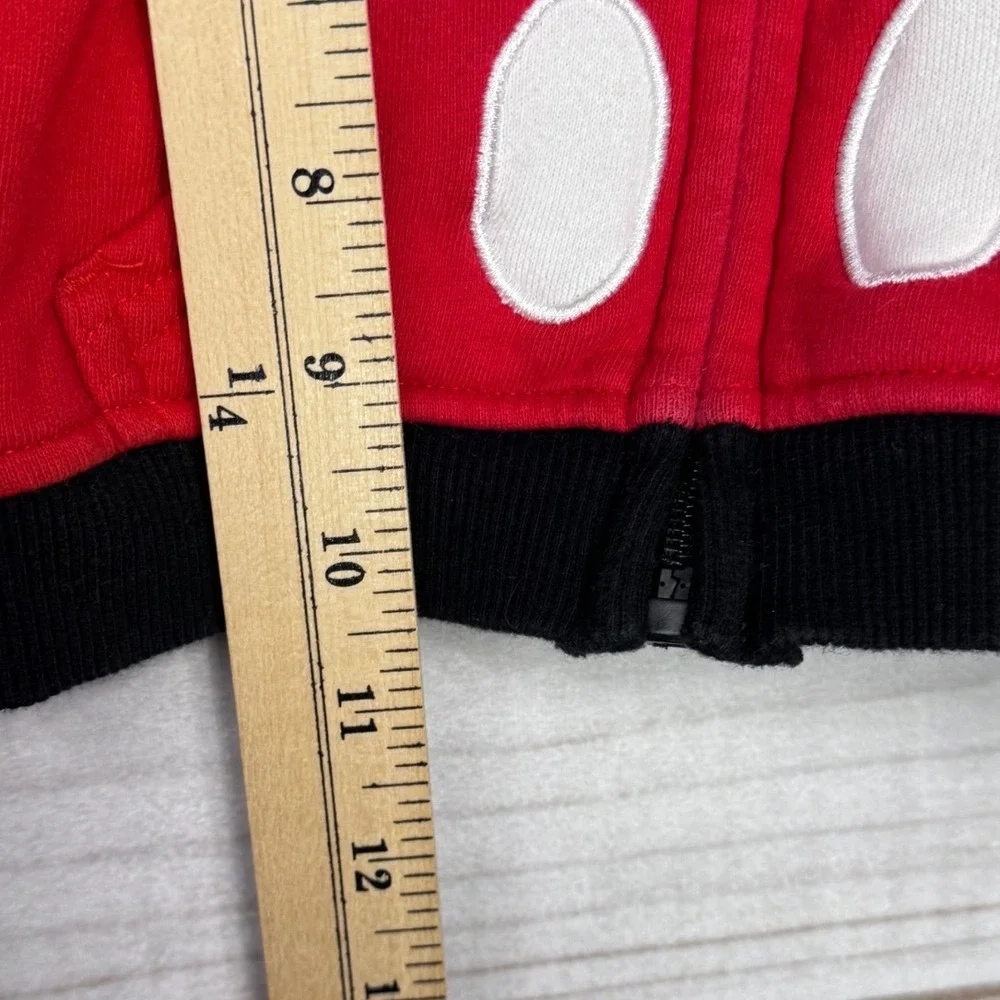 Disney Parks Mickey Mouse Infant Zip Up Hoodie Black Red‎ Ears 6M